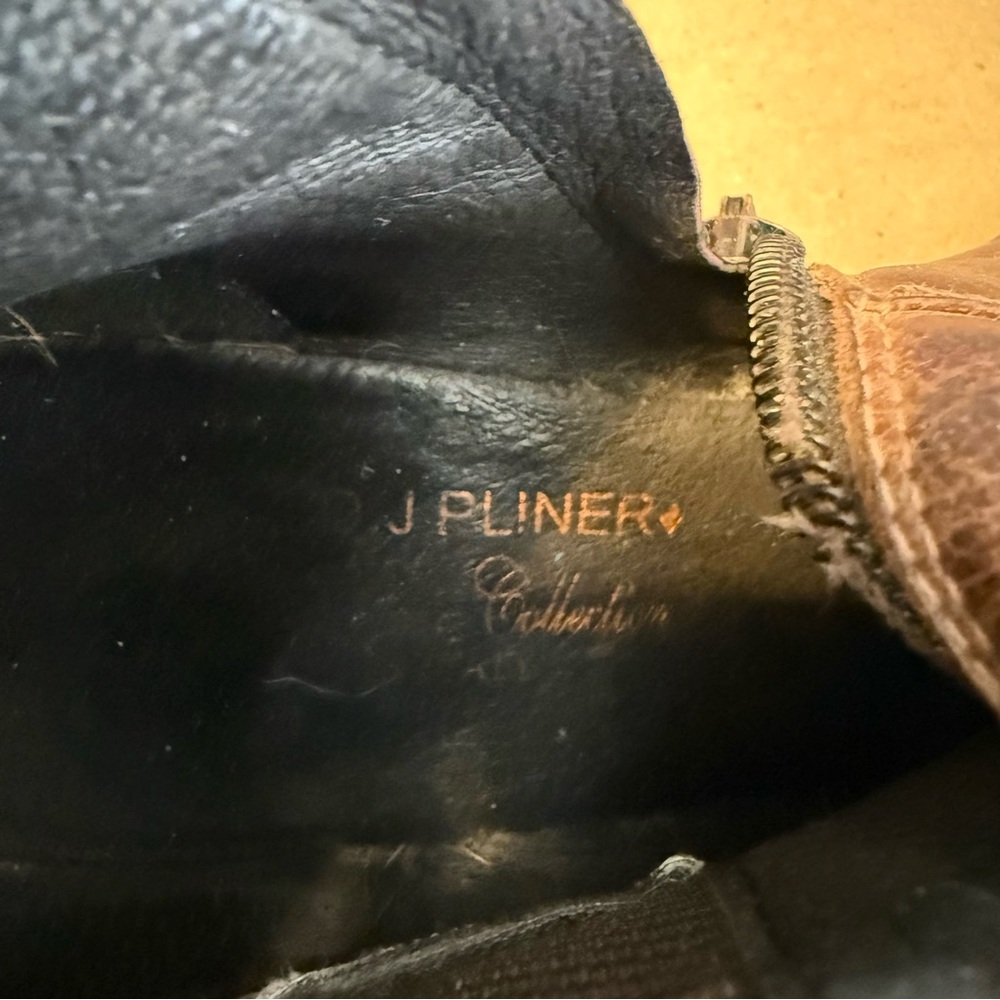 Donald J Pliner Signature Knee High Brown Zip Up Boots Made In Italy Size 8 - Picture 11 of 14